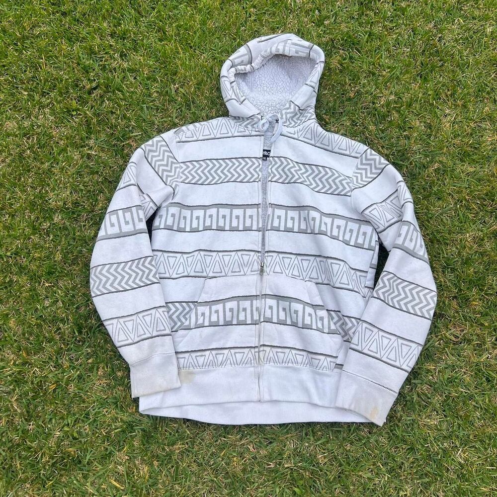 Karbon y2k zip up hoodie tribal aztec mens size M